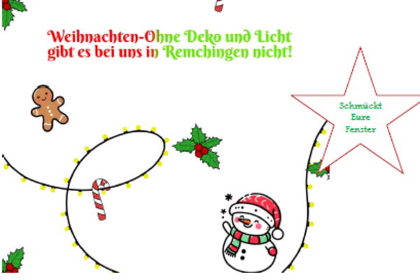 Plakat zur Aktion "Weihnachten ohne Deko und Licht gibt es bei uns in Remchingen nicht!"